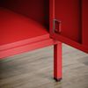Jan Nowak Nachttisch Industrial - MIA | Nachtschrank Glitzernd mit Tür für Schlafzimmer, Kinderzimmer | Stahlschrank Abschliessbar, Nachtkasten Klein | Loft Stil | 42,4 x 59,5 x 40 cm | Rot Bild 4