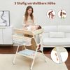 GarveeHome Baby Wickelkommode, Wickeltisch Klappbar Mit Rollen, Mobiler Wickeltisch Mit 3-Stufiger Höhenverstellung & Ablage Für Neugeborene, Kleinkinder 73 x 70 x 106,5Cm Bild 4