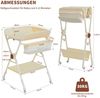 GarveeHome Baby Wickelkommode, Wickeltisch Klappbar Mit Rollen, Mobiler Wickeltisch Mit 3-Stufiger Höhenverstellung & Ablage Für Neugeborene, Kleinkinder 73 x 70 x 106,5Cm Bild 2