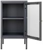 Moderne Kommode DAILY grau H70cm Glastür Metall Nachtschrank Bild 5