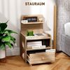 HOMCOM Nachttisch Nachtschrank mit offenen Ablage, Fach, Schublade (Nachttisch, 1-St, Nachtkommode), für Schlafzimmer, Wohnzimmer, 40 x 35 x 66 cm, Naturholz Bild 4