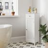 Vasagle Badschrank mit Schublade und Lamellentür, MDF, 30 x 32 x 87 cm, Weiß Bild 2