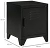 HOMCOM Nachttisch Nachtschrank Schlafzimmer Beistelltisch mit verstellbarem Regal Tür Nachtkommode Industriedesign Metall Schwarz 50 x 40 x 47,5 cm Bild 3