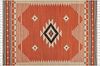 Kelim Teppich Baumwolle orange 160 x 230 cm geometrisches Muster Kurzflor GAVAR Bild 4