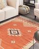 Kelim Teppich Baumwolle orange 160 x 230 cm geometrisches Muster Kurzflor GAVAR Bild 2