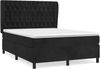 vidaXL Boxspringbett mit Matratze Schwarz 140x190 cm Samt 3129389 Bild 3
