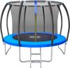 Monzana Trampolin Gartentrampolin, Komplettset inkl. Sicherheitsnetz Innen Leiter Randabdeckung, Schwarz, Ø 305 cm