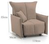 Talamo Italia - Sessel Almerinda, Einzelsofa, Wohnzimmersessel mit Trolley-Öffnung, Standardarmlehnen, 100% Made in Italy, cm 110x90h85, Taupe Bild 2