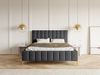 Selsey Bett Polsterbett Doppelbett 180x200 cm Mit Bettkasten Metallrahmen Goldene Beine Gasdruckfeder Schlafbett Chenille Dunkelgrau Szejlo Bild 2