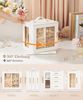 Yorbay Schmuckkasten 360° drehbar Schmuckkästchen mit 7 Schubladen, Fenster, Spiegel, 9 Bereichen, für Halsketten, Ringe, Armbänder, Ohrringe Bild 3