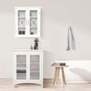 Teamson Home Badezimmerschrank -Holz-Wandschrank weiß 7930 mit 2 Glastüren Bild 5