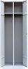 Spind Stahl Kleiderschrank Garderobenschrank 2 Abteile mittig schließend 1800 x 600 x 500 mm lichtgrau 510420X Bild 4