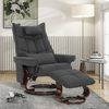 M MCombo Relaxsessel mit Hocker, Drehbare Fernsehsessel mit Liegefunktion, Moderner TV-Sessel Stuhl für Wohnzimmer, mit Kissen & Seitentasche, Mikrofaser-Stoff, 9076 (Dunkelgrau) Bild 2