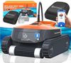 KESSER® Poolroboter für Boden und Wand, Poolsauger bis 100m² Pools & eine leistungsstarke Reinigung, Poolreiniger vollautomatisch mit App-Funktion & Kontrollmodul, Inkl. Abdeckung, Klettermechanismus Anthrazit / Orange, 72 m² Bild 1