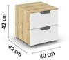 rauch Aditio Box, Nachttisch, 2 Schubladen, mit Softclose-Funktion, Farbe Weiß/Eiche Artisan, BxHxT 40x42x42cm Bild 3