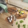 Satz-Couchtisch, 3er-Set Beistelltische für Wohnzimmer, stapelbar, Holzspanplatten, Stahl, Vintagebraun-Schwarz Bild 4