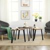 Satz-Couchtisch, 3er-Set Beistelltische für Wohnzimmer, stapelbar, Holzspanplatten, Stahl, Vintagebraun-Schwarz Bild 5