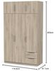 Demeyere Moderner Kleiderschrank, 6 Türen, 5 Einlegeböden, 2 Schubladen, Eiche, Kronberg – 119,4 x 51,1 x 203 cm, Holzwerkstoff Bild 3