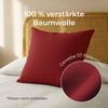 Kissenbezug 65x65 Baumwolle Renforcé (2er-Set) - Burgunderrot - Dicht gewebt mit 57 Fäden/cm² - Kissenbezüge 65x65 cm - Oeko Tex Zertifiziert - Dreamzie Bild 3