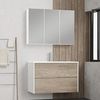 Baikal Camerino Schrank mit Spiegel, Mehrzweck-Bad-Zusatzschrank, Option mit oder ohne LED-Licht, einfache Montage, Schrank Camerino, 90 cm, Weiß Bild 2