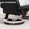 HOMCOM Relaxsessel 360°drehbarer TV-Sessel mit Hocker, Taschenfeder (Ruhesessel, 2-St, Fernsehsessel), für Wohnzimmer, Kunstleder, Schwarz Bild 5