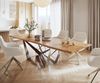 Esstisch Edge 300x100 Akazie Natur Spider Flachstahl Edelstahl Live-Edge Bild 3