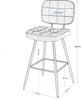 EUGAD Barhocker (2 St, 2er Set), Tresenhocker, Design Hocker, Fußstütze, aus Samt Metall Bild 3