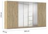 Rauch Möbel Alabama, Kleiderschrank für Schlafzimmer, Kinderzimmer, Wohnzimmer, Garderobe, Flur, 8-türig, Spiegel, mit Zubehör Basic, Farbe Eiche Artisan, Holz, Breite 360 cm Bild 3