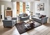 Cavadore 3-Sitzer Sofa Ammerland / Couch mit Federkern im Landhausstil / Inkl. verstellbaren Kopfstützen / 186 x 84 x 93 / Strukturstoff hellgrau Bild 2