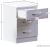 Amazon-Marke: Movian Rechteckig Hochglanz Nachtschränkchen mit 3 Schubladen, Weiß, 56 x 40 x 36 cm Bild 3