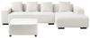Ecksofa 4-Sitzer LUNGO Bouclé Weiß mit Ottomane linksseitig Bild 4
