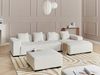 Ecksofa 4-Sitzer LUNGO Bouclé Weiß mit Ottomane linksseitig Bild 2
