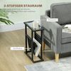 HOMCOM Beistelltisch Couchtisch mit Stofftasche, Metallrahmen, Kaffeetisch mit Glasplatte, Nachttisch für Wohnzimmer, Schlafzimmer, Schwarz, 40 x 18 x 55,5 cm Bild 5