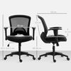 HOMCOM Bürostuhl Schreibtischstuhl mit Netzstoff-Rückenlehne, mit Kippfunktion (Drehstuhl, 1 St), für Arbeitszimmer, Büro, Schwarz Bild 3