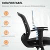 HOMCOM Bürostuhl Schreibtischstuhl mit Netzstoff-Rückenlehne, mit Kippfunktion (Drehstuhl, 1 St), für Arbeitszimmer, Büro, Schwarz Bild 4