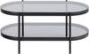 AC Design Furniture Bertha Ovaler Couchtisch mit 1 Ablage, Sofatisch mit Rauchglas und Metallgestell, Wohnzimmertisch mit Stauraum, Modernes Design, Wohnzimmermöbel, B: 95 x H: 42x50 cm Bild 3