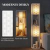 HOMCOM Stehlampe moderne Stehleuchte mit Regalen, Fußschalter und Zugkette, ohne Leuchtmittel, für Wohnzimmer, Schlafzimmer, Weiß Bild 3