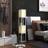 HOMCOM Stehlampe moderne Stehleuchte mit Regalen, Fußschalter und Zugkette, ohne Leuchtmittel, für Wohnzimmer, Schlafzimmer, Weiß Bild 2