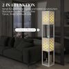 HOMCOM Stehlampe moderne Stehleuchte mit Regalen, Fußschalter und Zugkette, ohne Leuchtmittel, für Wohnzimmer, Schlafzimmer, Weiß Bild 4