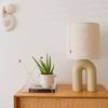 Qazqa Tischleuchte Lotti, ohne Leuchtmittel, E27, Beige, Design, Kunststoff, 1-flammig Bild 2