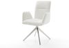 Drehstuhl Vinja-Flex Bouclé Soft Beige Kreuzgestell breit Edelstahl 360° drehbar Wippfunktion Bild 2