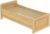 Seniorenbett/Einzelbett extra hoch mit Rollrost, Kiefer Massivholz, 90x200