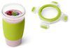 EMSA Clip & Go Smoothiebecher, 0,45 L, rund, 100 Prozent dicht, mit Frischedichtung, Transparent, Hellgrün, Made in Germany, N10715 Bild 2