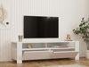 Hanah Home Modern White TV Unit, 140 cm, 100% Melamine Coated Particle Board, 18 mm Thick | Wall-Mountable with Numerous Shelves | Scandinavian Design Bild 3