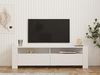 Hanah Home Modern White TV Unit, 140 cm, 100% Melamine Coated Particle Board, 18 mm Thick | Wall-Mountable with Numerous Shelves | Scandinavian Design Bild 2