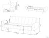 beliani 'SELNES' Schlafsofa, 3-Sitzer, Samtstoff, Marineblau, 85 x 84 x 212 cm Bild 3