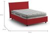 Talamo Italia - Doppelbett Astrid, Bettkasten mit Stoffbezug, 100 % Made in Italy, Öffnung vorne, geeignet für Matratzen 120x200 cm, rot Bild 2