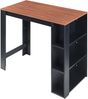 Bartisch Danderyd 120x60x106 cm mit 3 Ablagefächern Schwarz/Walnussoptik [en. casa] Bild 5