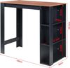 Bartisch Danderyd 120x60x106 cm mit 3 Ablagefächern Schwarz/Walnussoptik [en. casa] Bild 2