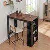 Bartisch Danderyd 120x60x106 cm mit 3 Ablagefächern Schwarz/Walnussoptik [en. casa] Bild 3